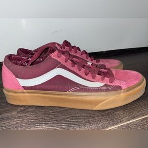 Vans Style 36 Shoes Womens Size 9.5 Mens Size 8 Beet Red Gum Suede Sneakers
